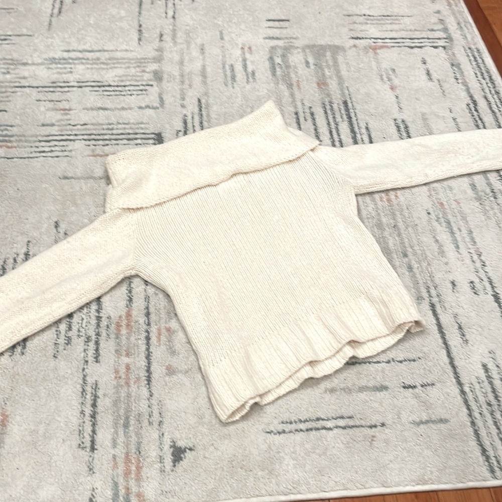 Anthropologie off the shoulder cream sweater